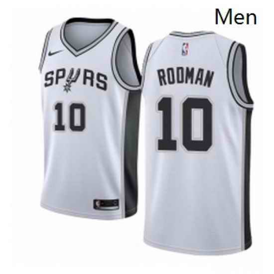 Mens Nike San Antonio Spurs 10 Dennis Rodman Authentic White Home NBA Jersey Association Edition
